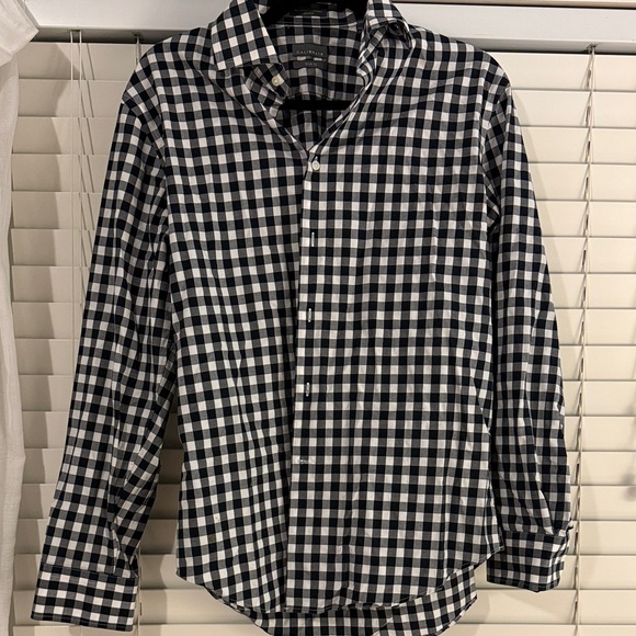 C2 by Calibrate Black and White Plaid Men's Shirt - Picture 1 of 1